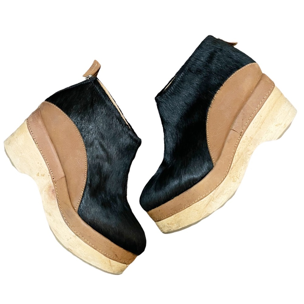 Free People Calf Hair Platform Booties
